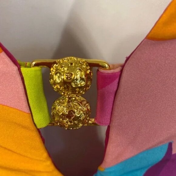 Trina Turk Lilleth  One Piece Plunge Tropical Print Swimsuit NWT $172 - Picture 5 of 5